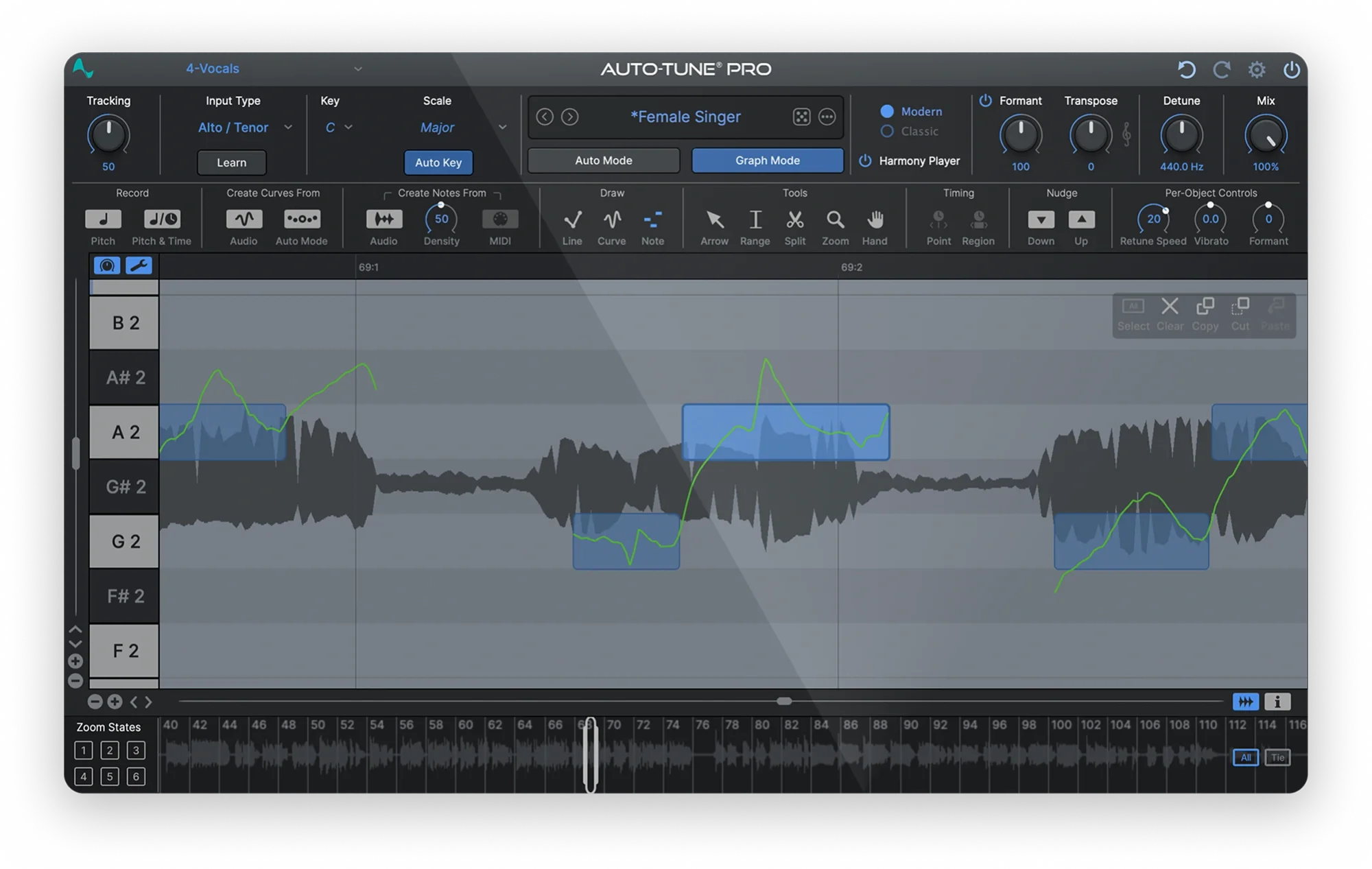 AutoTune Pro 11 plugin interface