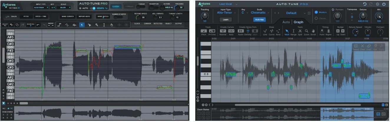 AutoTune Pro X dual view Graph Mode interface