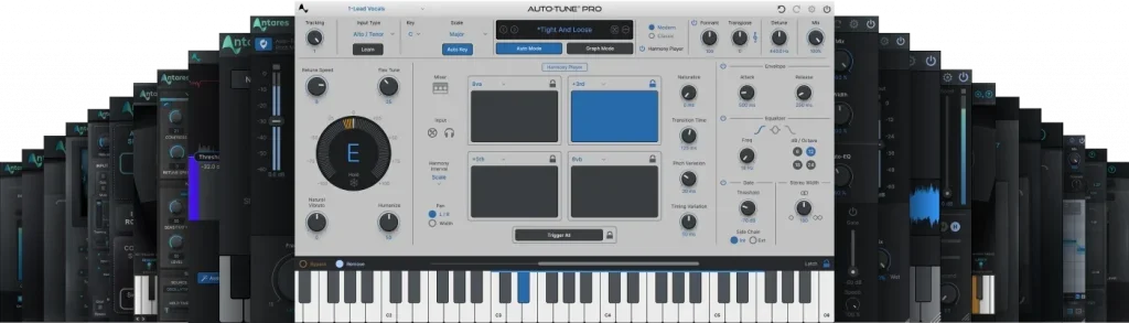AutoTune Unlimited stacked interfaces with Vocal De-Esser