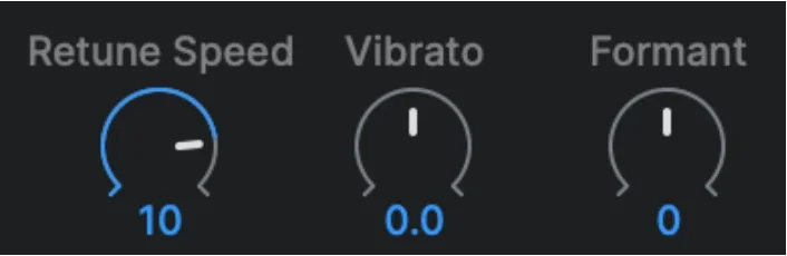 AutoTune Pro X Retune Speed, Vibrato, and Formant settings