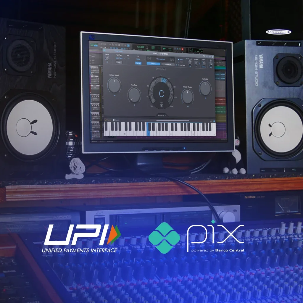 A computer monitor running AutoTune flanked by two speakers