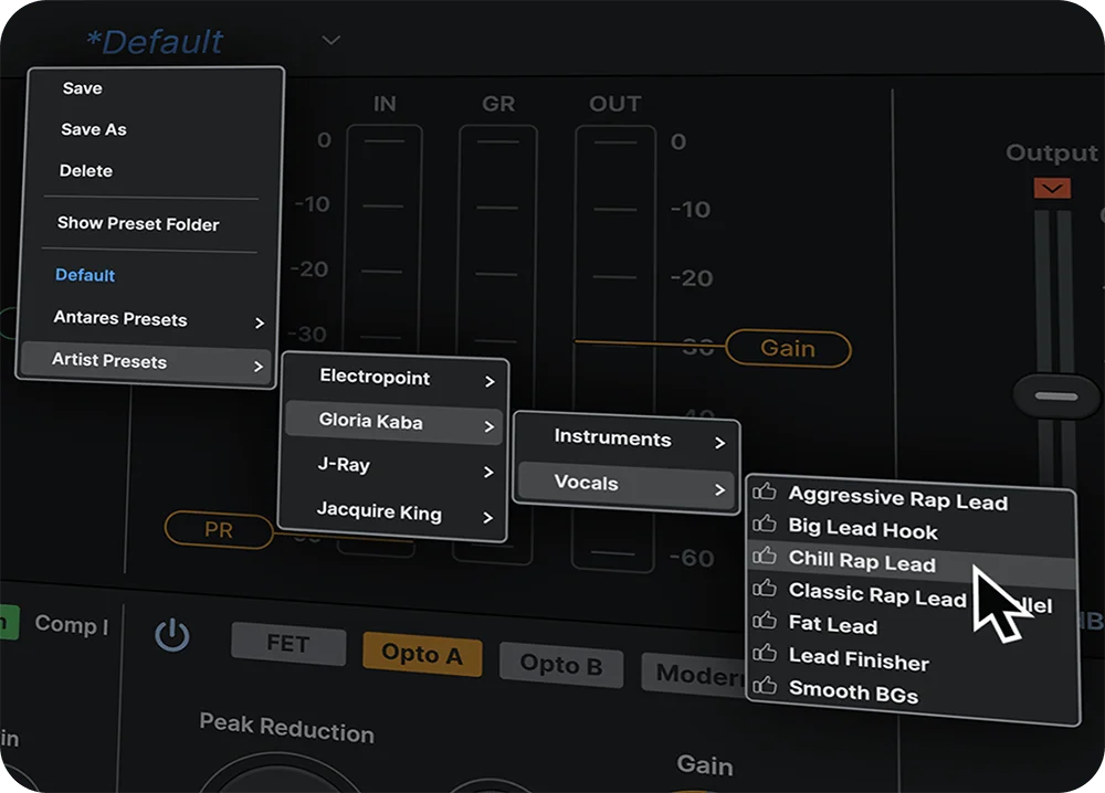 vocal compressor artist presets