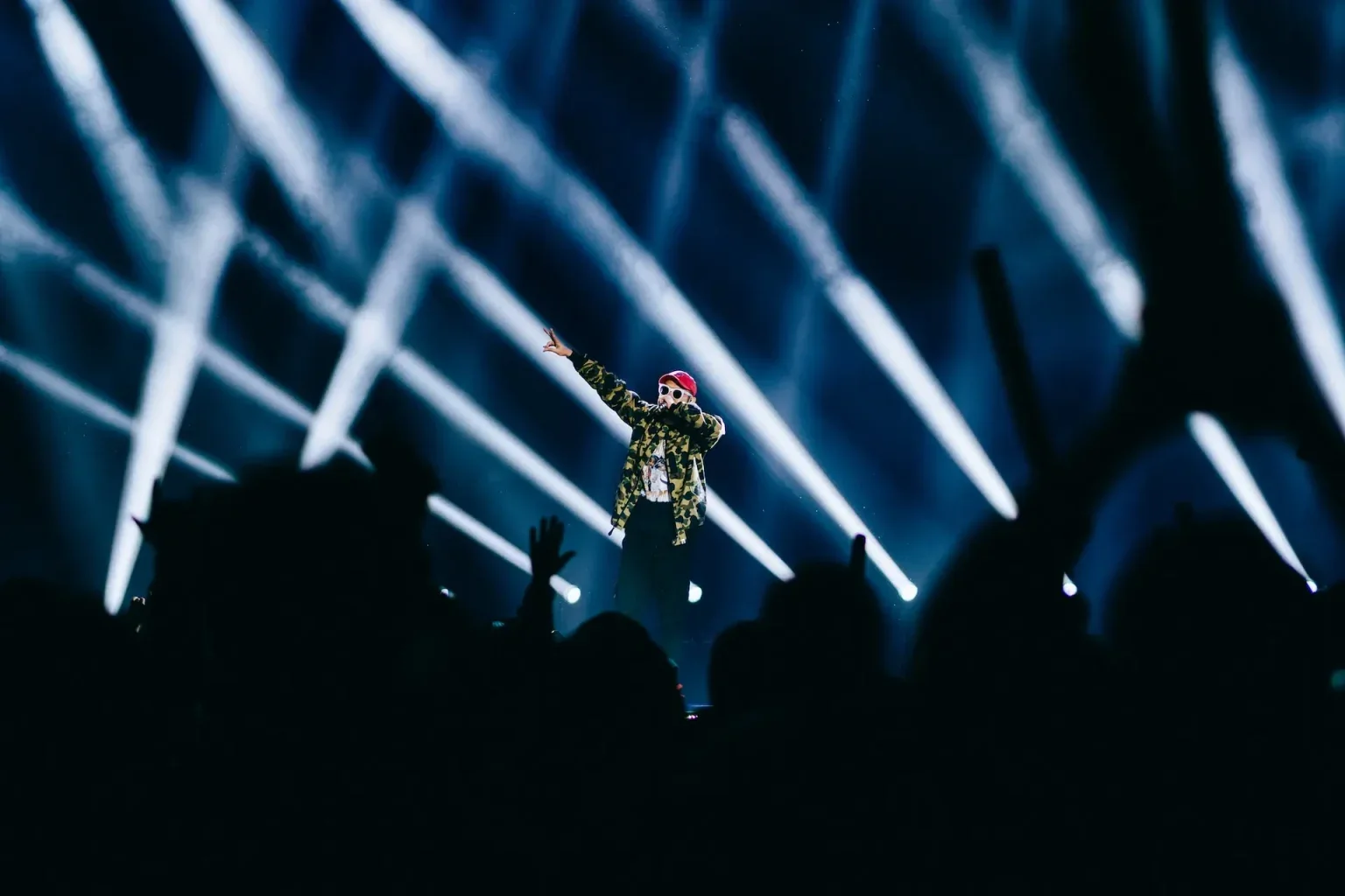 A guy performing on a stage