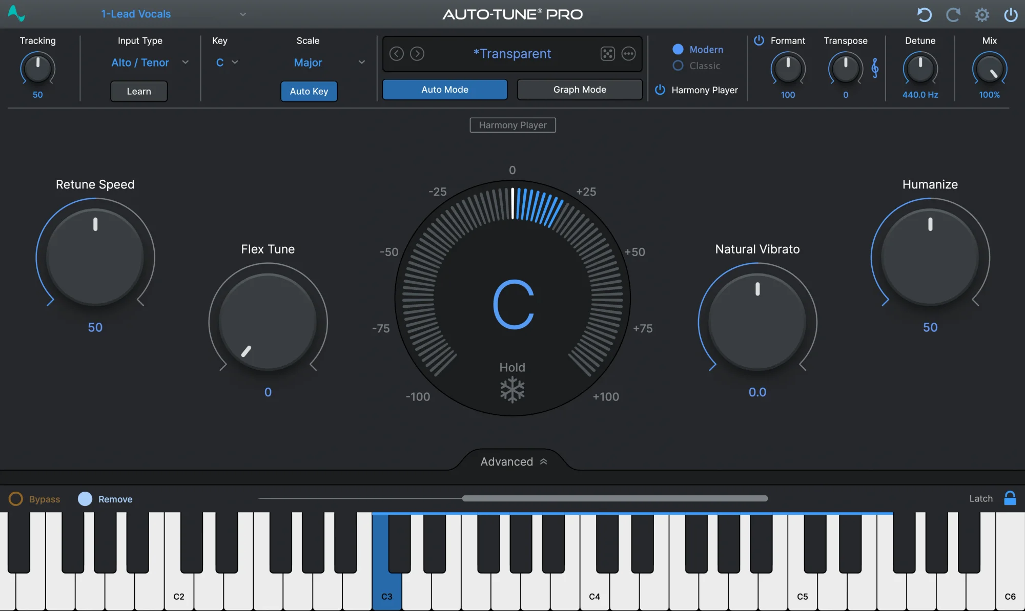 AutoTune Pro 11 plugin interface