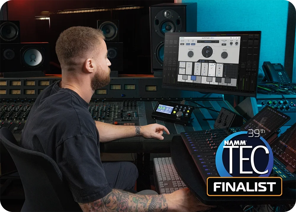 A man in the recording studio using AutoTune EFX+ 10