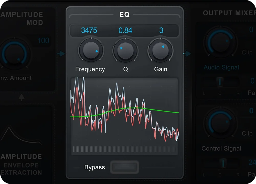 A detail shot of Articulator by AutoTune highlighting the EQ controls