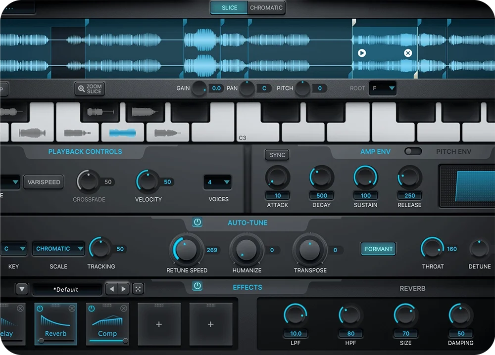 Detail of Slice plugin by AutoTune