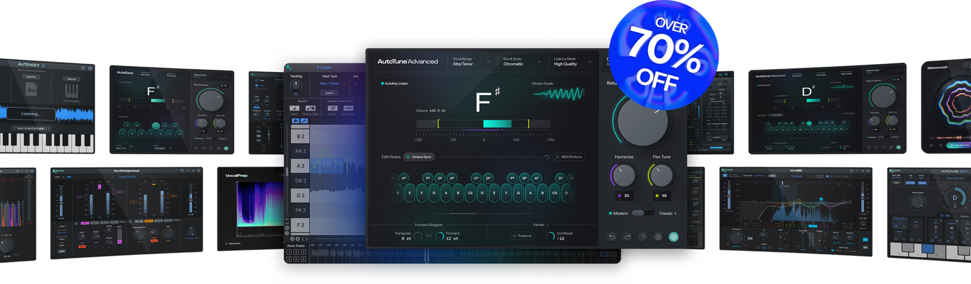 Save over 70% on AutoTune Unlimited annual and get every vocal tool, plus AutoTune Pro 11, FREE to keep.