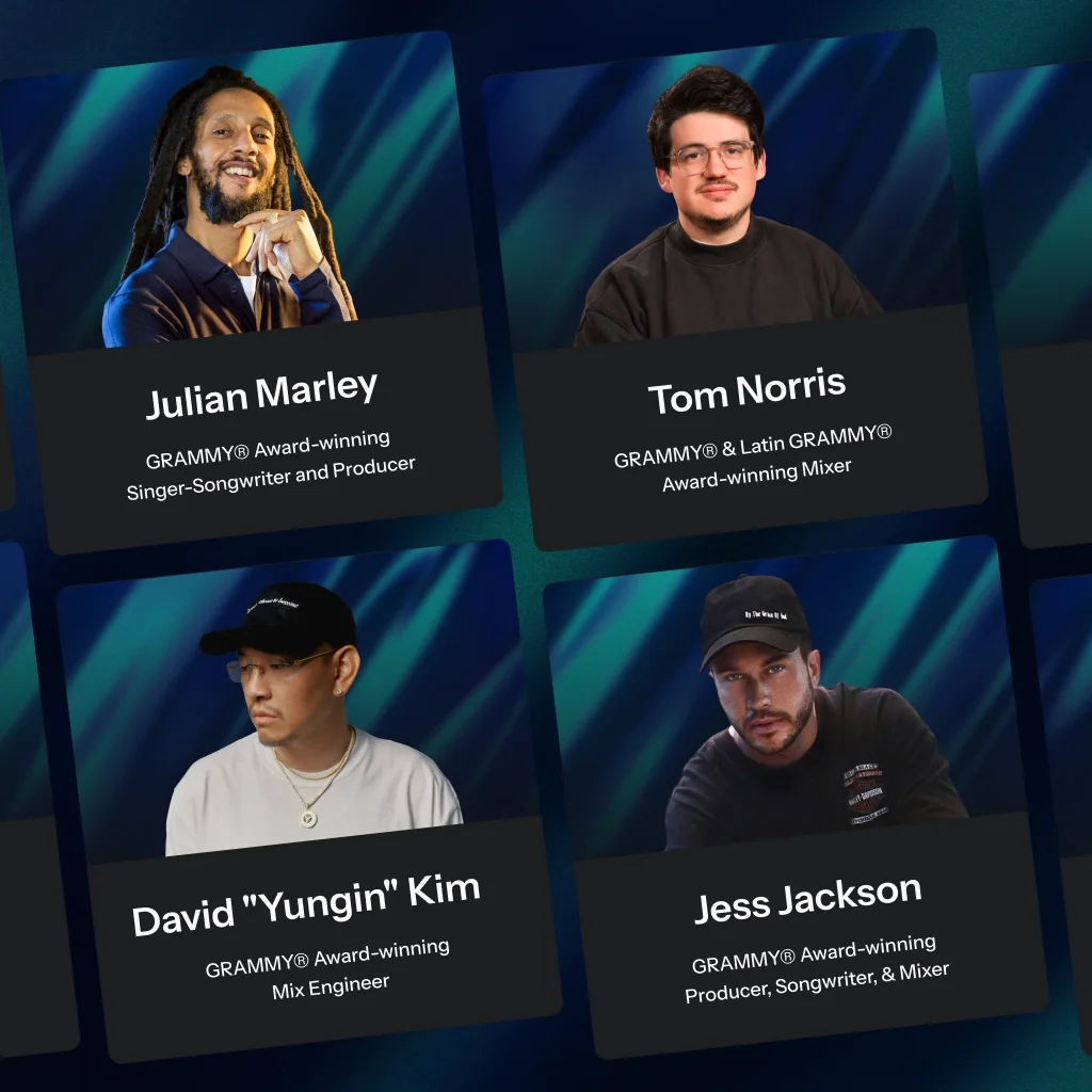 Carousel of AutoTune Advanced artists that are behind the new presets