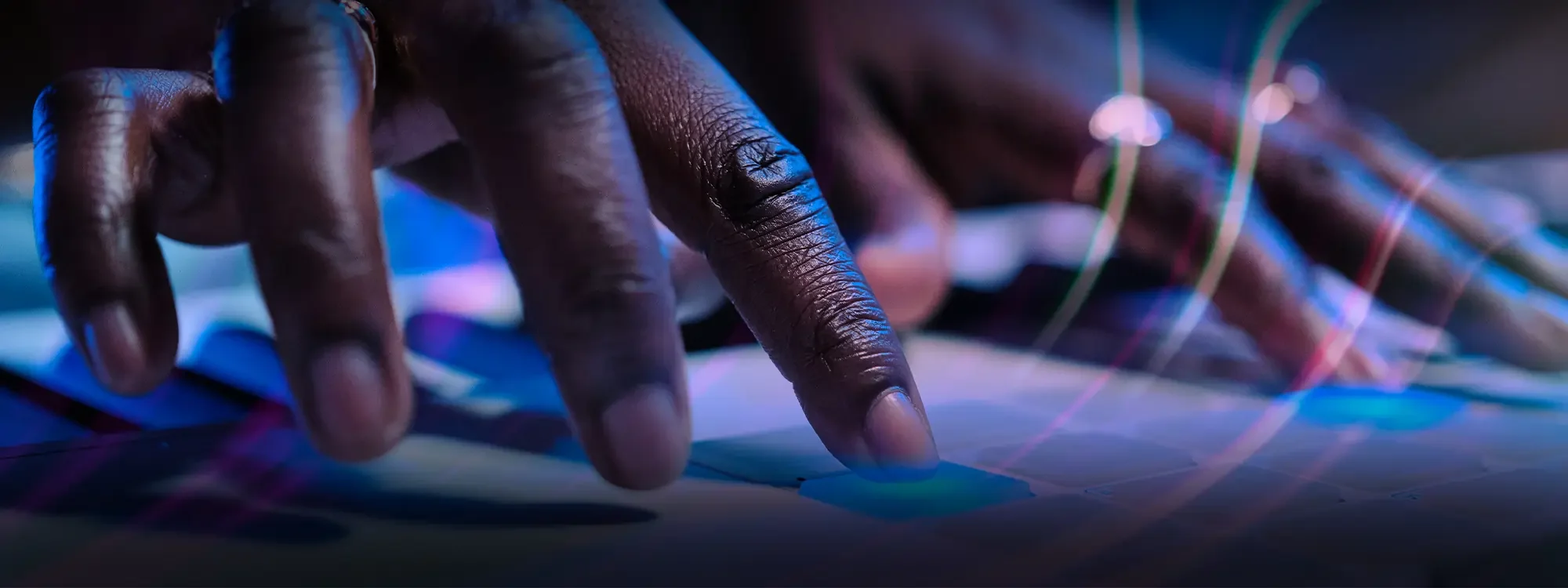 Fingers typing on a keyboard