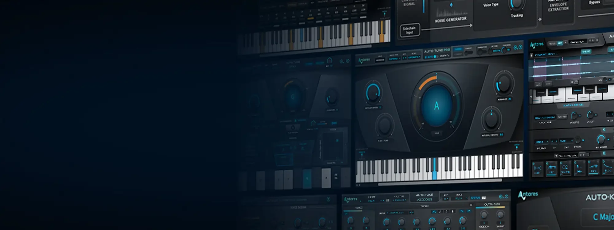 A wall of AutoTune interfaces that fade to black