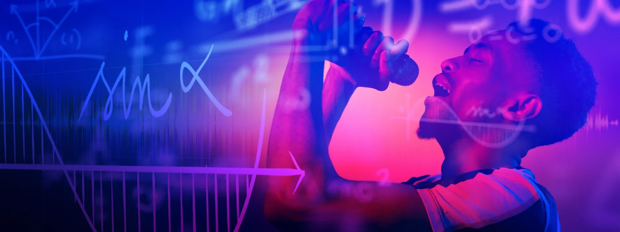 A man singing into a microphone