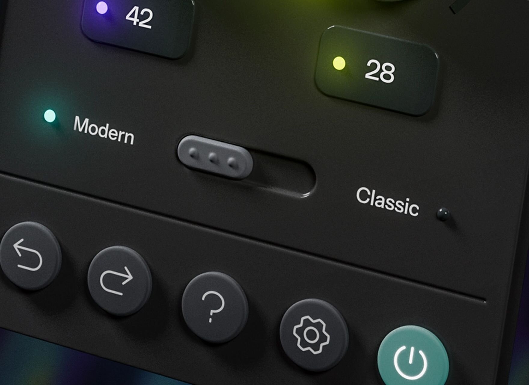 Close up of Modern and Classic toggle
