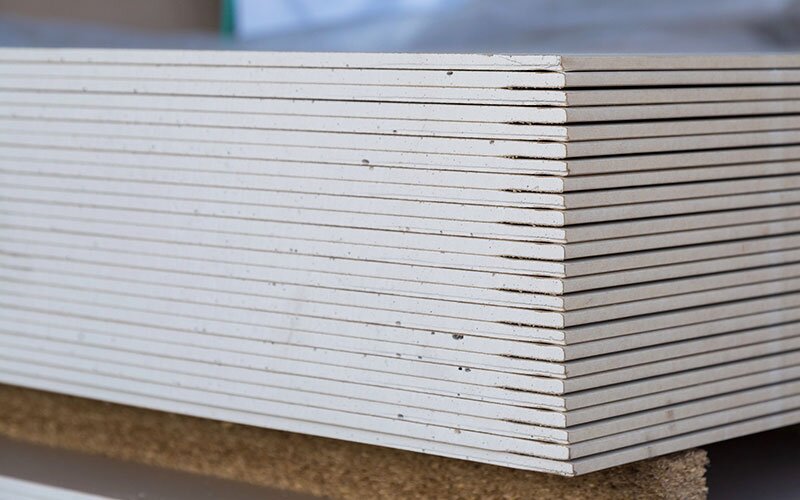 A stack of drywall.