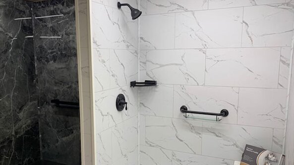 Bathroom showroom at Tionesta Builders Supply.