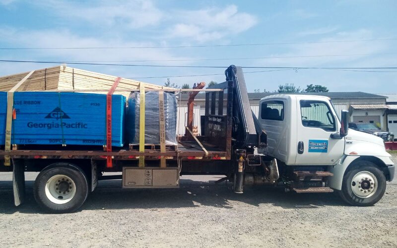 A Tionesta Building Supply delivery truck.