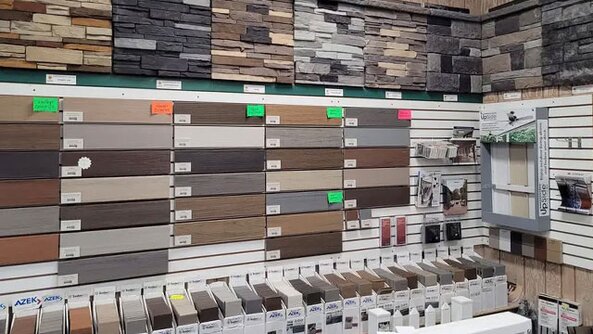 In-store decking options at Tionesta Builders Supply.