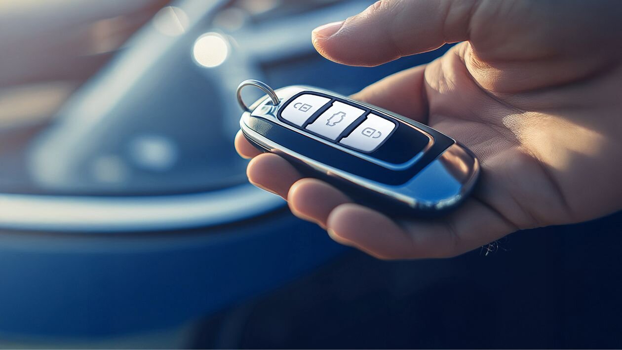 Autoschlüssel liegt in der Hand