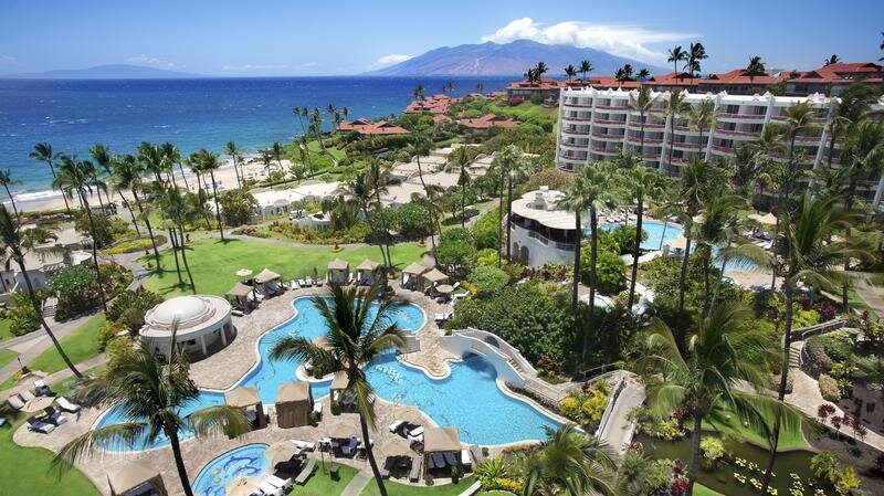 An aerial view of the Fairmont Kea Lani Resort.