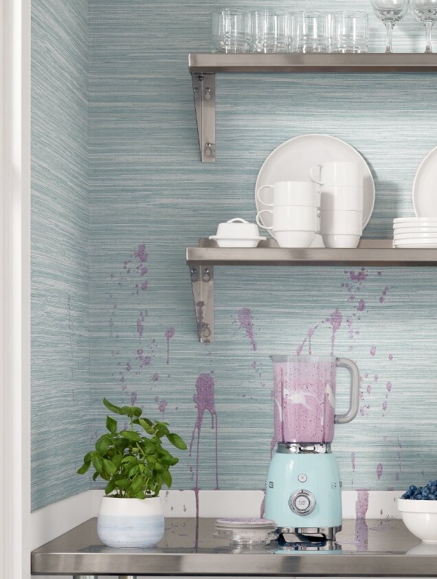 Normandy Wallcovering in Spa Blue