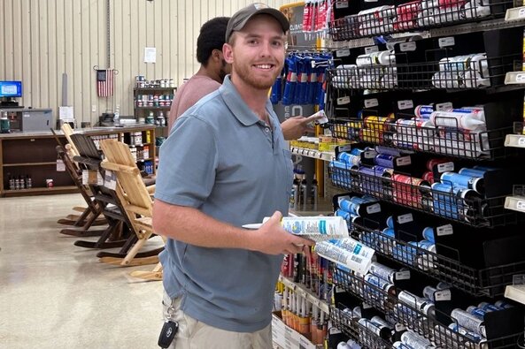 Customer shopping Sundries at Pardue Hardware