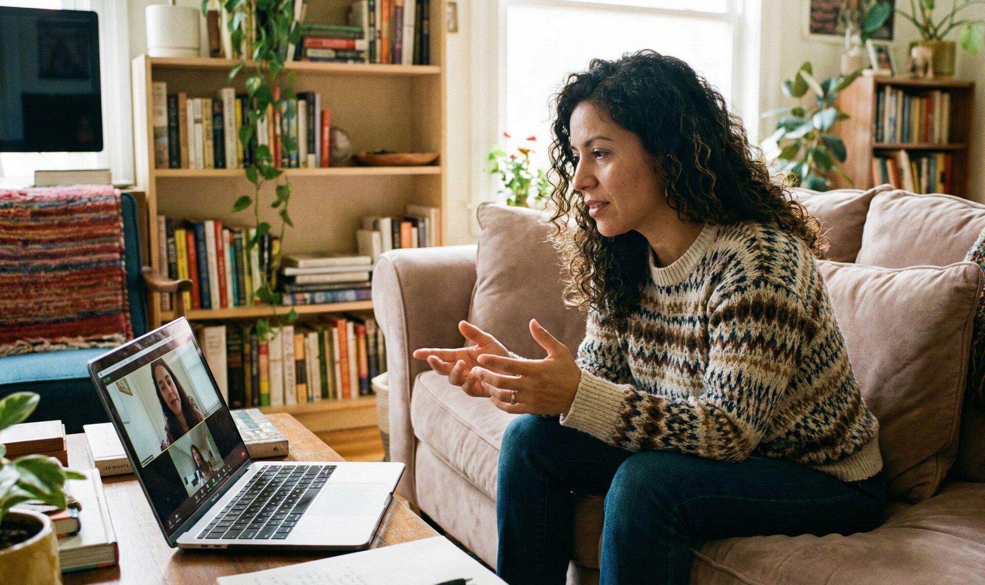 Person meeting therapist for first therapy session
