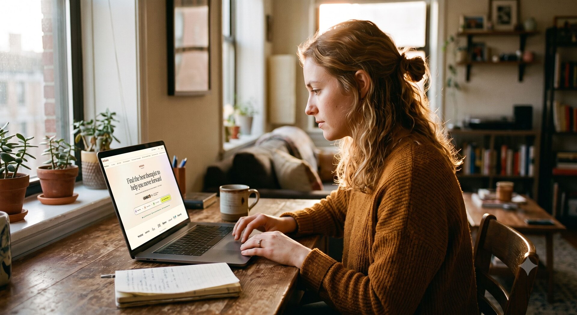 Patient looking for a therapist on Octave's homepage