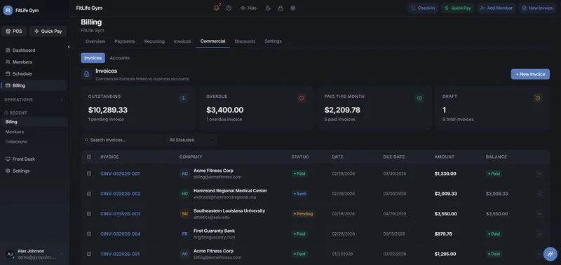 Commercial Dashboard - Dark Mode