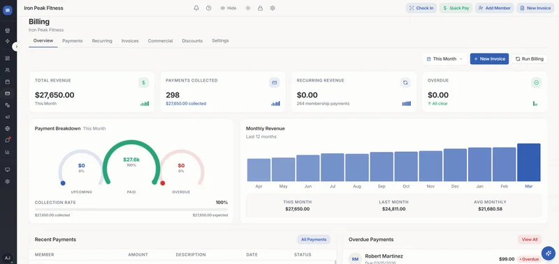Automated billing dashboard - Light Mode