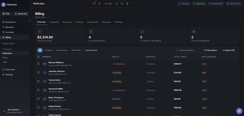 Collections Dashboard - Dark Mode