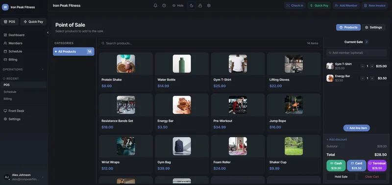 POS Interface - Dark Mode