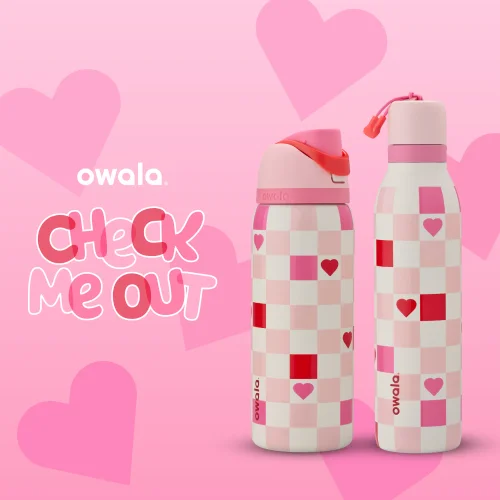 Exclusive 'Check Me Out' Owala bottle from Color Drop, showcasing vibrant, stylish hydration for everyday use.