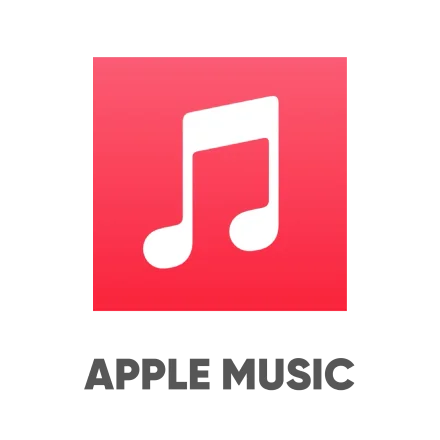 Apple Music logo: White music note on a colorful gradient, symbolizing Apple's music service.