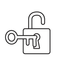 Key and lock icon, symbolizing exclusive access or insider membership benefits.