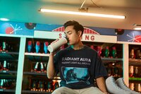 One man drinking from an Owala FreeSip