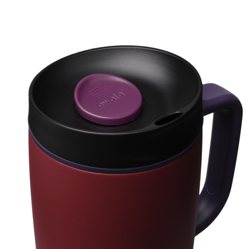 SmoothSip® Slider with Handle, Burgundy Bay / 12oz / Stainless Steel