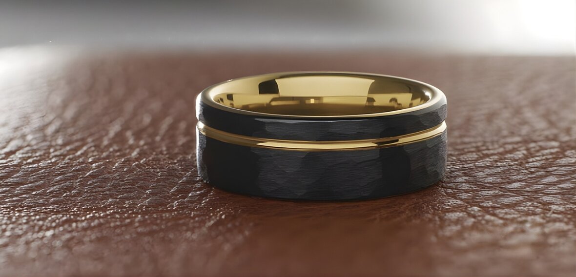 Various wedding ring widths and styles displaying comfort fit options for arthritis-friendly wear