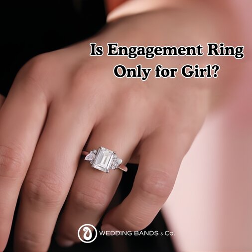 Stack of gold wedding bands and engagement rings showing gender-neutral and inclusive ring styles