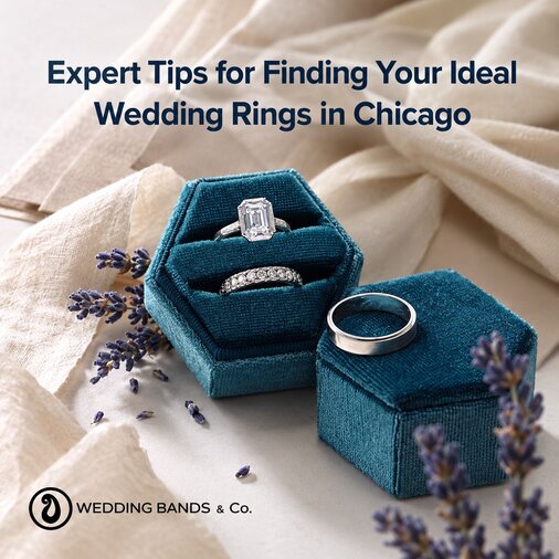 Diamond engagement rings in gold and platinum available from Chicago jewelers