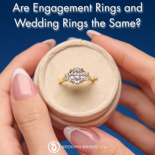 Stack of gold wedding bands with diamond details displayed for choosing the right wedding ring by Wedding Bands & Co.