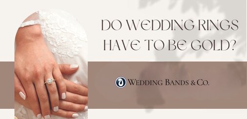 Collection of wedding rings in gold, platinum, and alternative metals at different price points