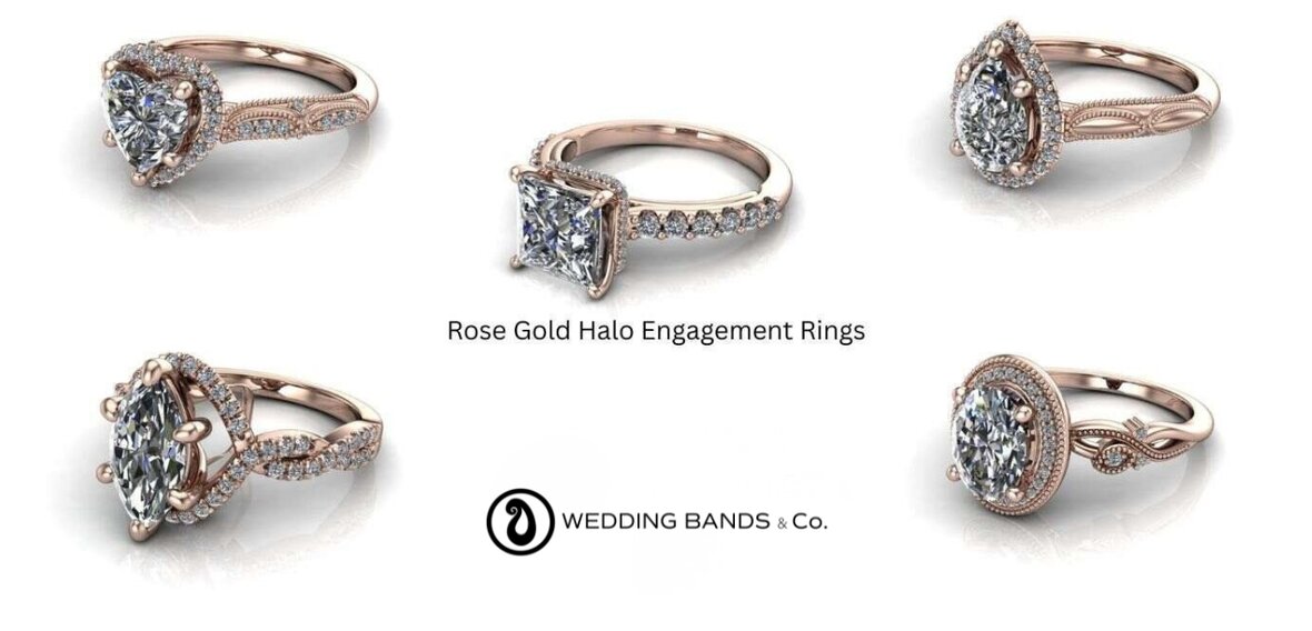 Rose gold ring with a clear protective coating applied to prevent skin contact with copper