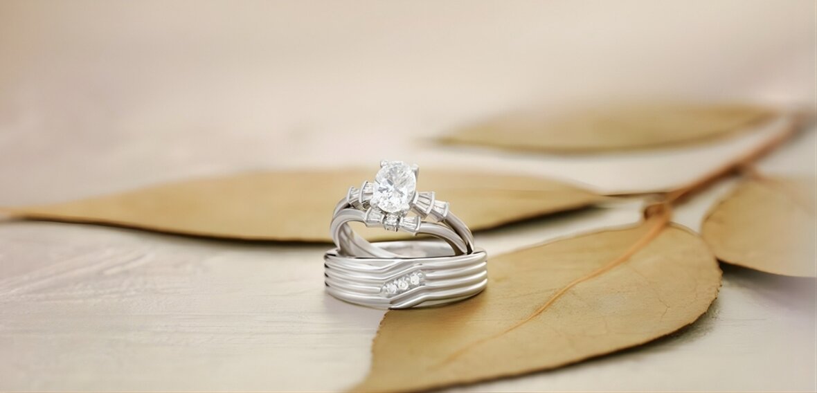 Multiple engagement ring styles in gold and platinum showing modification and customization options