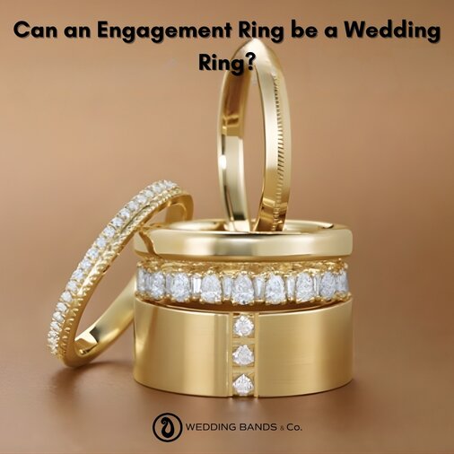 Single engagement ring serving as both engagement and wedding ring showing dual-purpose design