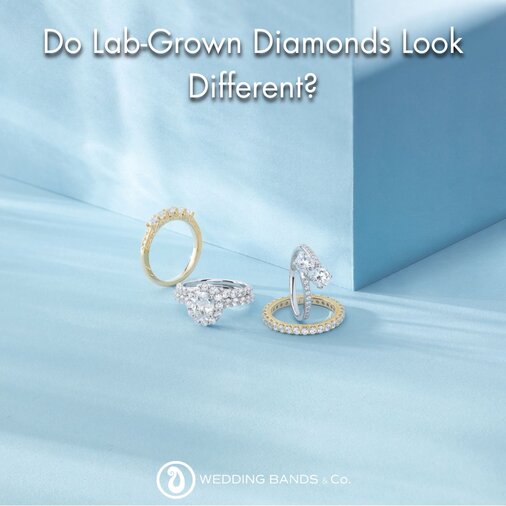 Stack of gold wedding bands with diamond details displayed for choosing the right wedding ring by Wedding Bands & Co.