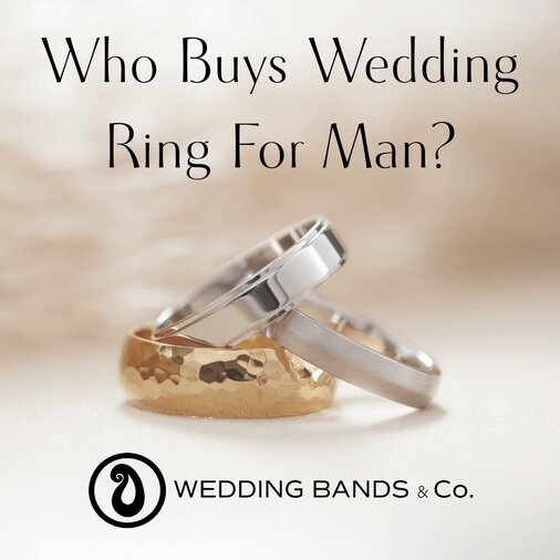 Men’s wedding bands in gold and platinum illustrating who buys the wedding ring for the groom, by Wedding Bands & Co.