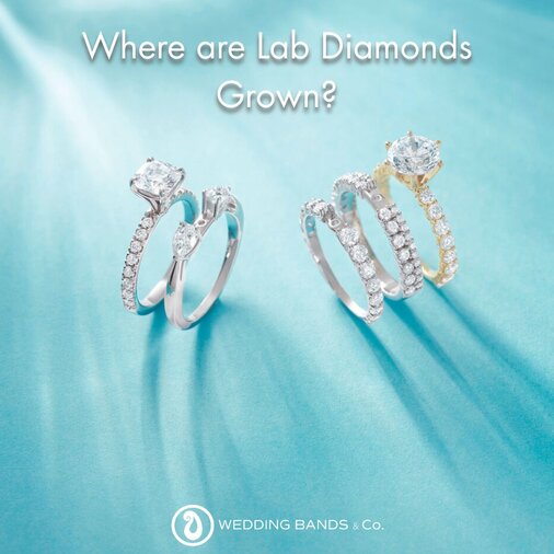 Stack of gold wedding bands with diamond details displayed for choosing the right wedding ring by Wedding Bands & Co.