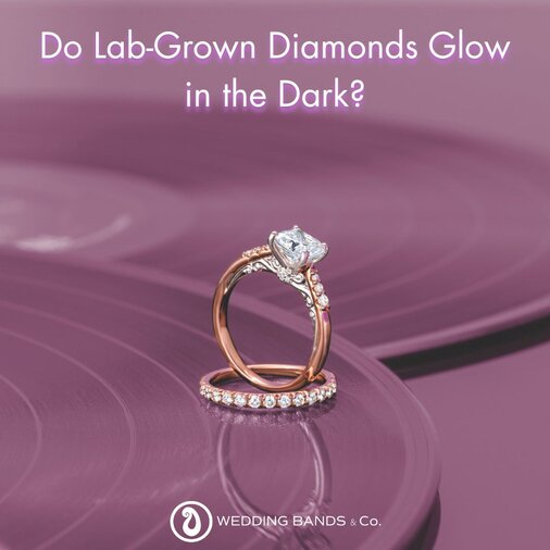 Stack of gold wedding bands with diamond details displayed for choosing the right wedding ring by Wedding Bands & Co.