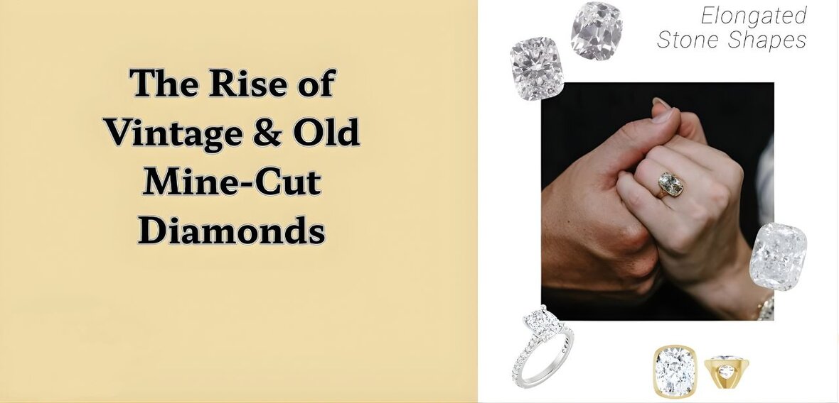 Elegant gold engagement ring with diamond pavé band stacked with matching wedding bands by Wedding Bands & Co., Chicago custom jeweler