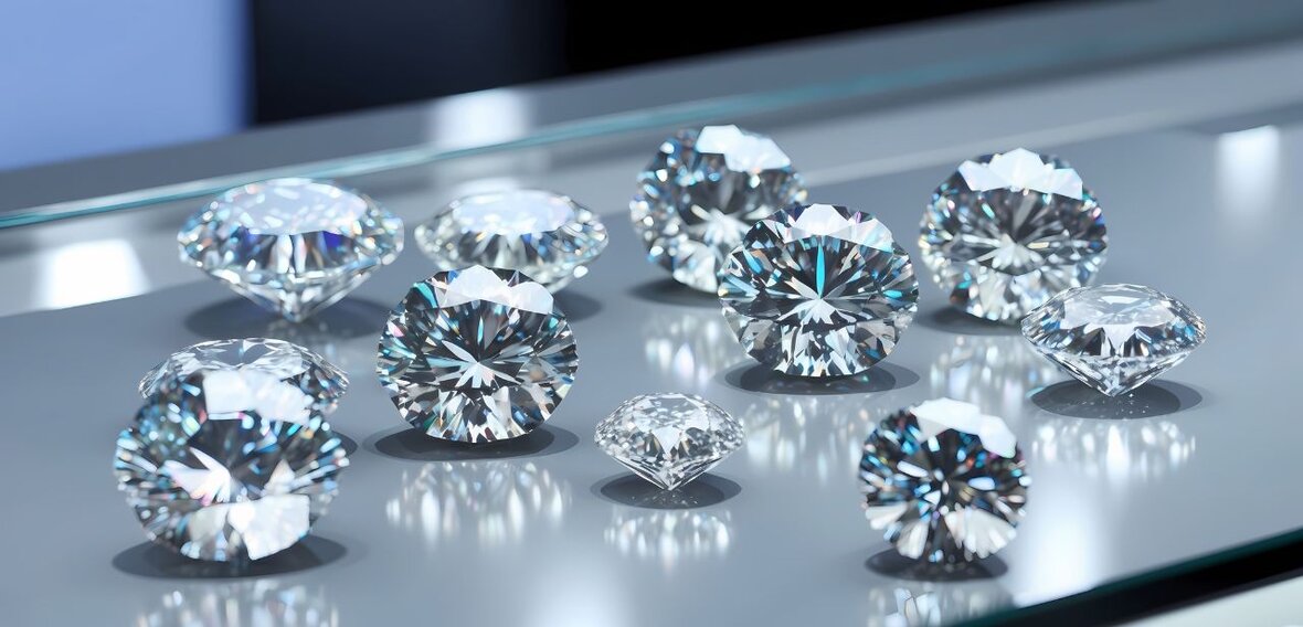 White and yellow gold diamond wedding bands styled on lace fabric, showcasing elegant bridal ring designs by Wedding Bands & Co. in Chicago